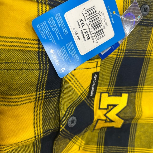 Medium $65 Michigan Wolverines Columbia Collegiate Flare Gun Flannel LS NCAA - Picture 7 of 9